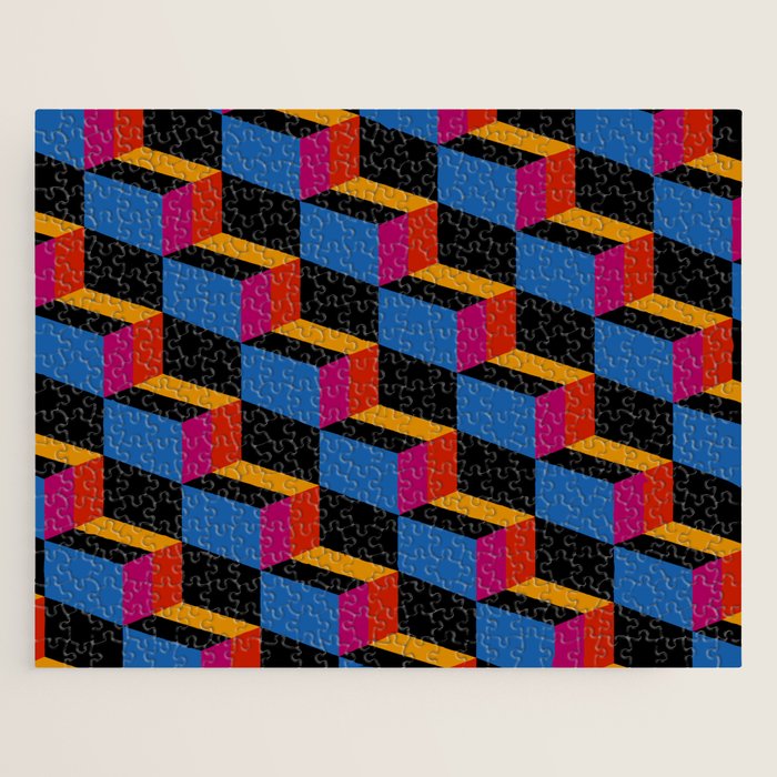 Cuboid Geometric Abstract Shapes Pattern XXII Jigsaw Puzzle Gallery Image 1