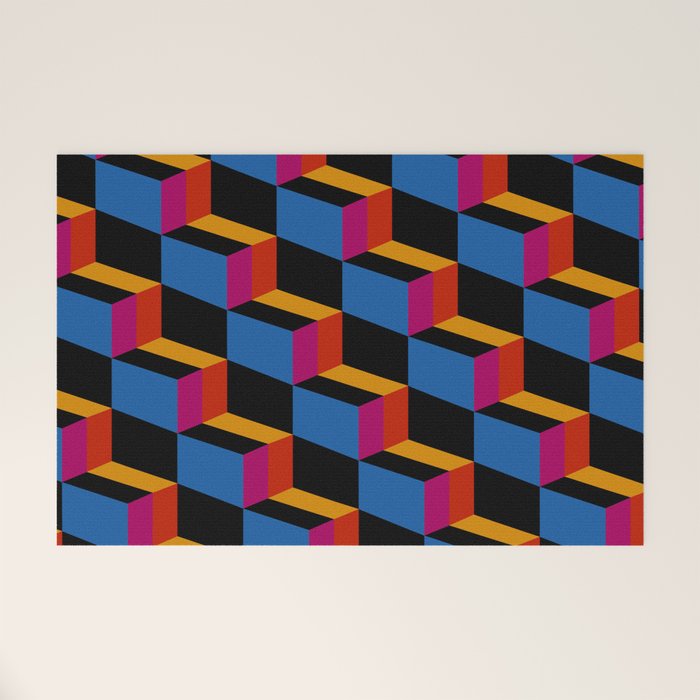 Cuboid Geometric Abstract Shapes Pattern XXII Welcome Mat Gallery Image 1