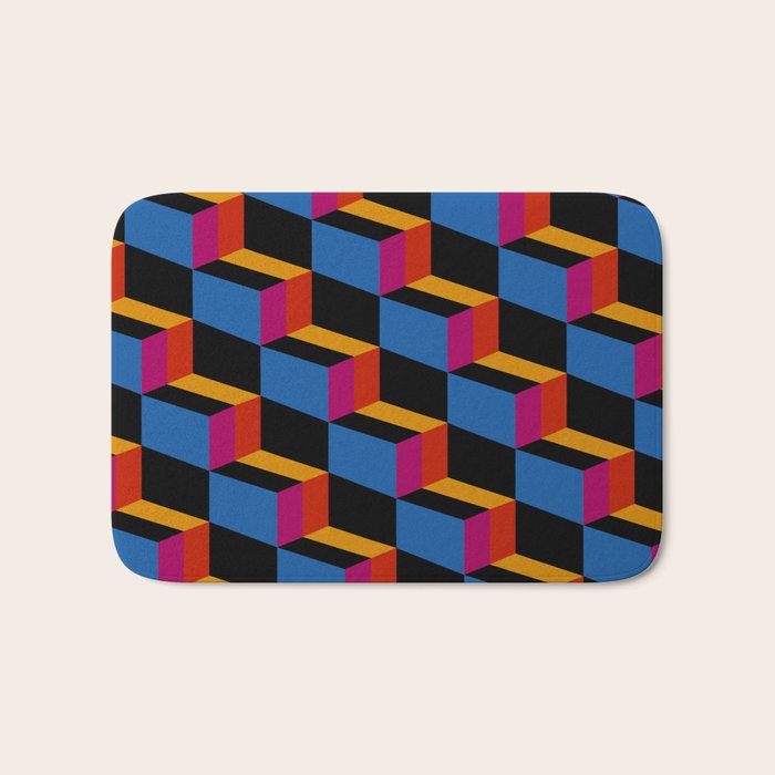 Cuboid Geometric Abstract Shapes Pattern XXII Bath Mat Gallery Image 1
