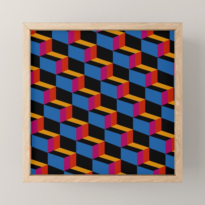 Cuboid Geometric Abstract Shapes Pattern XXII Mini Art Print Gallery Image 1