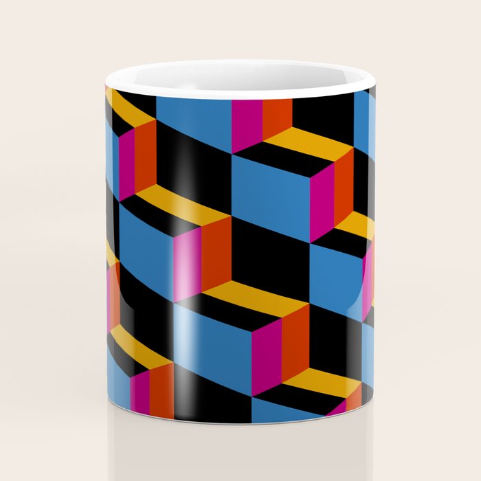 Cuboid Geometric Abstract Shapes Pattern XXII Coffee Mug Gallery Image 4