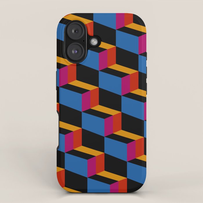 Cuboid Geometric Abstract Shapes Pattern XXII iPhone Case Gallery Image 1