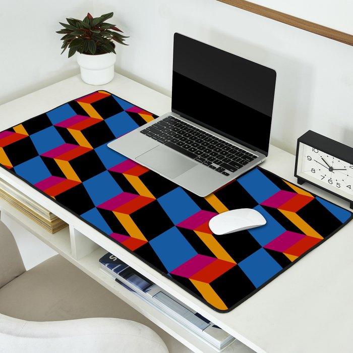 Cuboid Geometric Abstract Shapes Pattern XXII Desk Mat Gallery Image 2