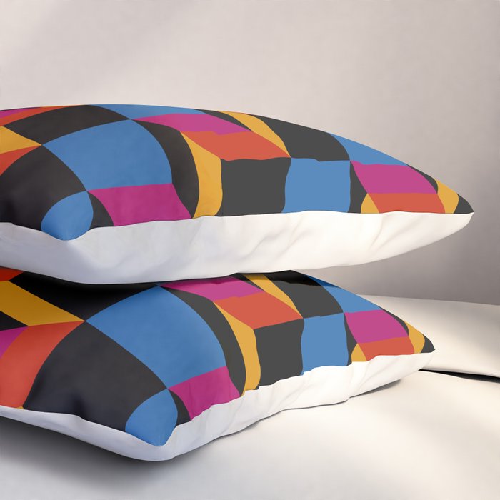 Cuboid Geometric Abstract Shapes Pattern XXII Pillow Sham Gallery Image 3