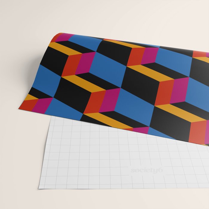 Cuboid Geometric Abstract Shapes Pattern XXII Wrapping Paper Gallery Image 2