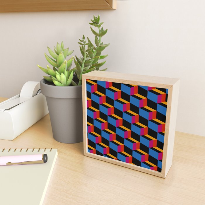 Cuboid Geometric Abstract Shapes Pattern XXII Mini Art Print Gallery Image 2