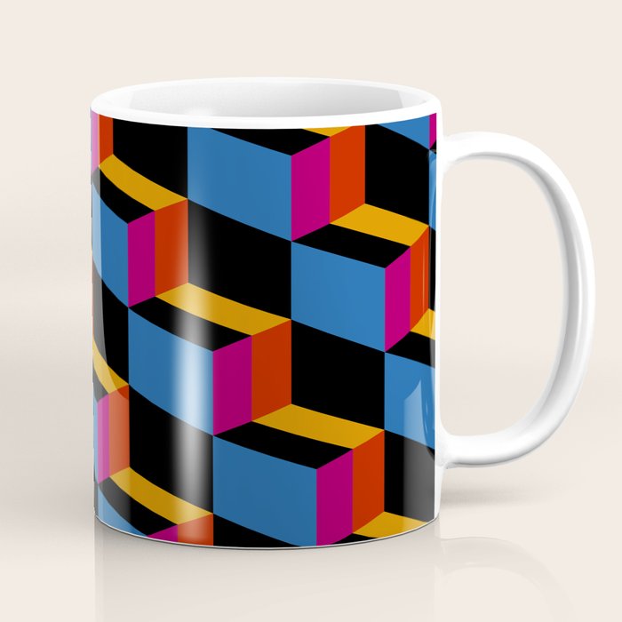 Cuboid Geometric Abstract Shapes Pattern XXII Coffee Mug Gallery Image 1