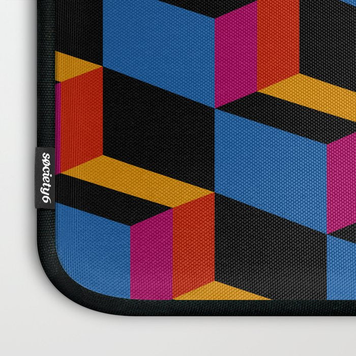 Cuboid Geometric Abstract Shapes Pattern XXII Laptop Sleeve Gallery Image 3