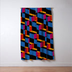 Cuboid Geometric Abstract Shapes Pattern XXII Window Curtain Gallery Image 3