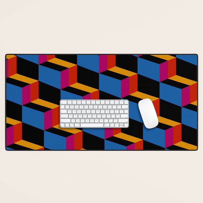 Cuboid Geometric Abstract Shapes Pattern XXII Desk Mat Gallery Image 1