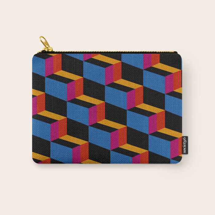 Cuboid Geometric Abstract Shapes Pattern XXII Carry All Pouch Gallery Image 1