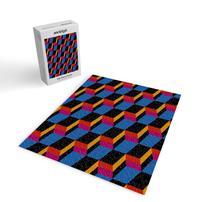 Cuboid Geometric Abstract Shapes Pattern XXII Jigsaw Puzzle Gallery Image 2
