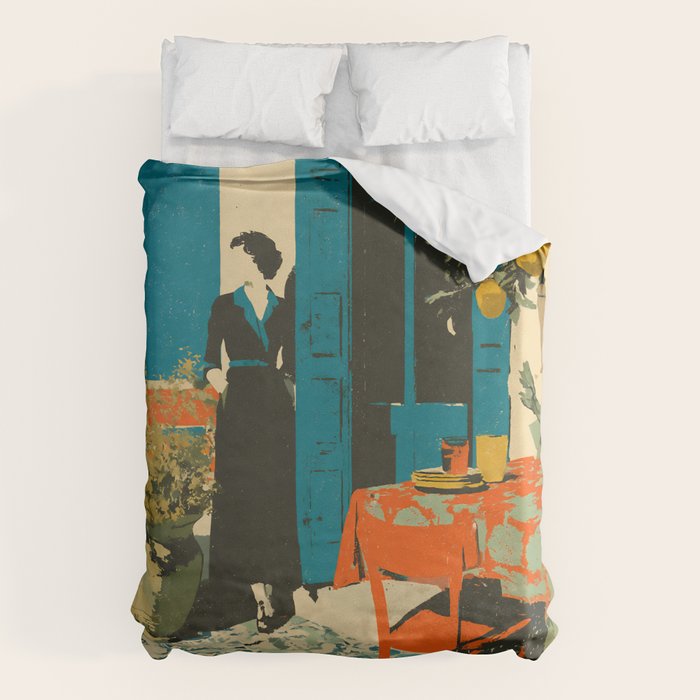 Cozy Morning on the Terrace Duvet Cover Gallery Image 6