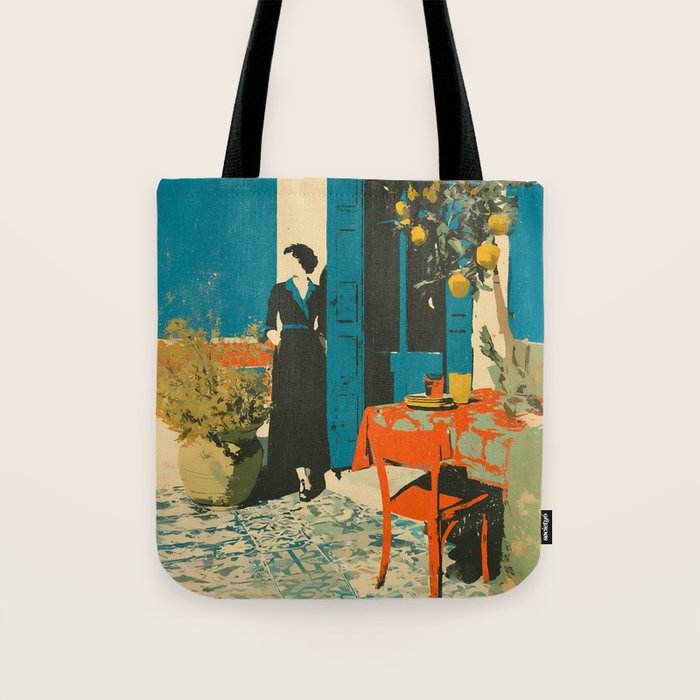 Cozy Morning on the Terrace Tote Bag Gallery Image 1