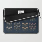 Cross Stitch Floral Navy Laptop Sleeve Gallery Image 2
