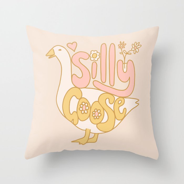 What a silly goose! Throw Pillow Gallery Image 1