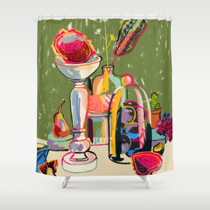 STILL LIFE WITH DRAGON FRUIT Shower Curtain Gallery Image 1