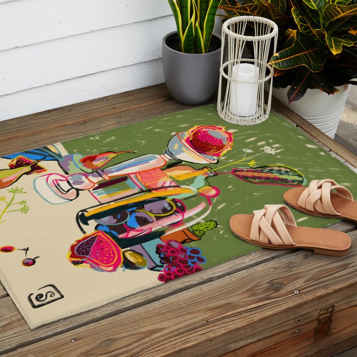 STILL LIFE WITH DRAGON FRUIT Outdoor Rug Gallery Image 2