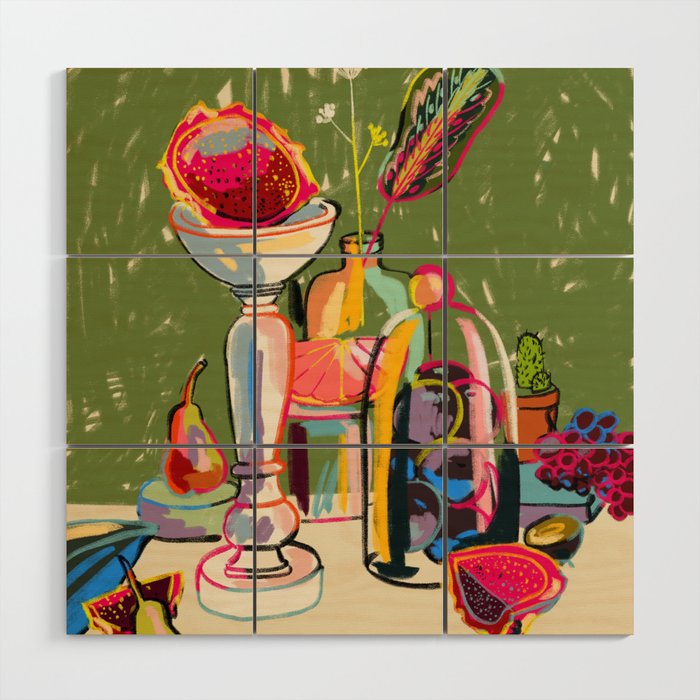 STILL LIFE WITH DRAGON FRUIT Wood Wall Art Gallery Image 1