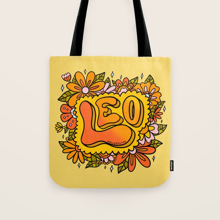 Leo Flowers Tote Bag Gallery Image 1