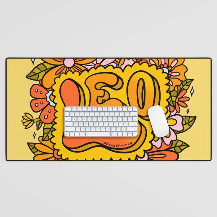 Leo Flowers Desk Mat Gallery Image 1
