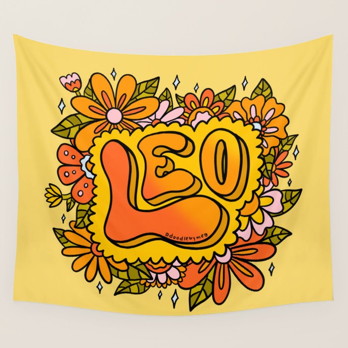 Leo Flowers Wall Tapestry Gallery Image 1
