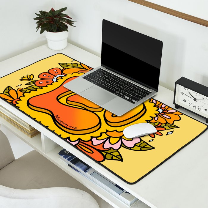 Leo Flowers Desk Mat Gallery Image 2