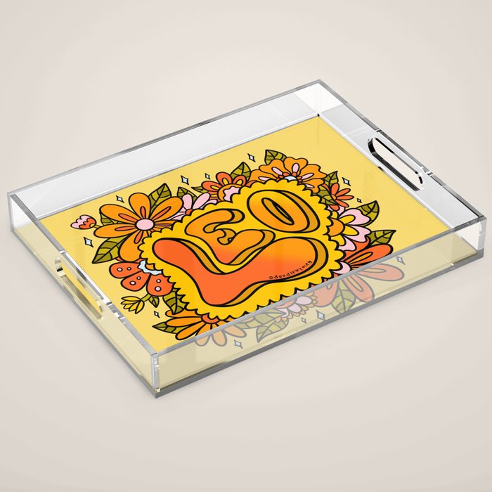 Leo Flowers Acrylic Tray Gallery Image 1