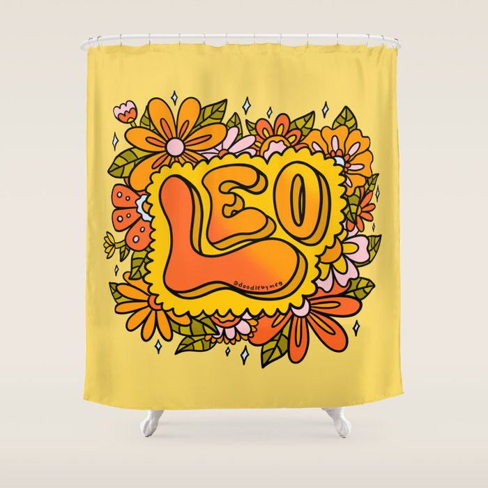 Leo Flowers Shower Curtain Gallery Image 1