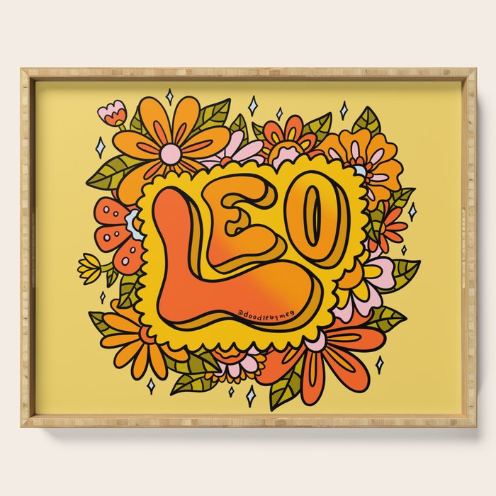 Leo Flowers Serving Tray Gallery Image 1
