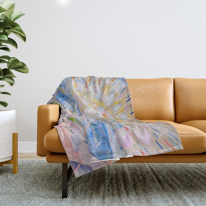 The Sun 1911 Edvard Munch Throw Blanket Gallery Image 1
