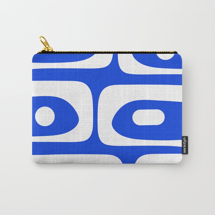 Mid Century Modern Royal Blue Piquet Bold Minimal Abstract Carry All Pouch Gallery Image 1