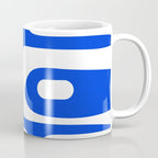 Mid Century Modern Royal Blue Piquet Bold Minimal Abstract Coffee Mug Gallery Image 1