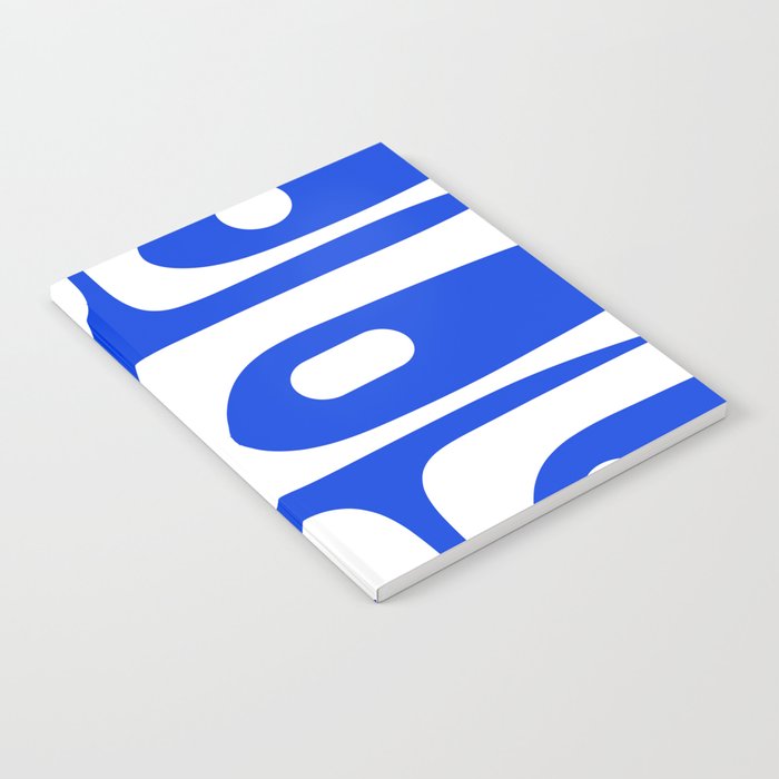 Mid Century Modern Royal Blue Piquet Bold Minimal Abstract Notebook Gallery Image 2