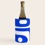 Mid Century Modern Royal Blue Piquet Bold Minimal Abstract Wine Chiller Gallery Image 2