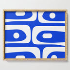 Mid Century Modern Royal Blue Piquet Bold Minimal Abstract Serving Tray Gallery Image 1