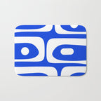 Mid Century Modern Royal Blue Piquet Bold Minimal Abstract Bath Mat Gallery Image 1
