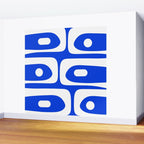 Mid Century Modern Royal Blue Piquet Bold Minimal Abstract Wall Mural Gallery Image 2