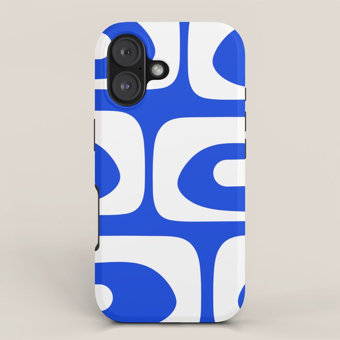 Mid Century Modern Royal Blue Piquet Bold Minimal Abstract iPhone Case Gallery Image 1