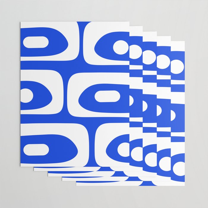 Mid Century Modern Royal Blue Piquet Bold Minimal Abstract Wrapping Paper Gallery Image 3