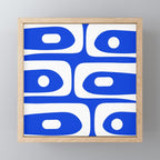 Mid Century Modern Royal Blue Piquet Bold Minimal Abstract Mini Art Print Gallery Image 1