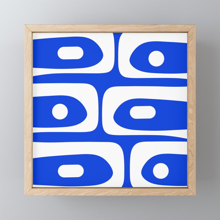Mid Century Modern Royal Blue Piquet Bold Minimal Abstract Mini Art Print Gallery Image 1