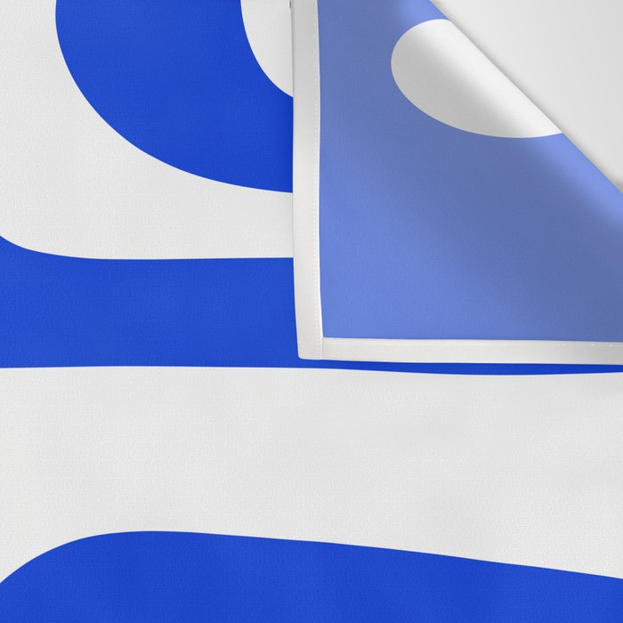 Mid Century Modern Royal Blue Piquet Bold Minimal Abstract Wall Tapestry Gallery Image 3