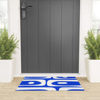 Mid Century Modern Royal Blue Piquet Bold Minimal Abstract Welcome Mat Gallery Image 3