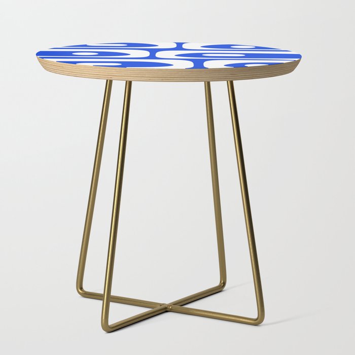 Mid Century Modern Royal Blue Piquet Bold Minimal Abstract Side Table Gallery Image 1
