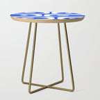 Mid Century Modern Royal Blue Piquet Bold Minimal Abstract Side Table Gallery Image 1