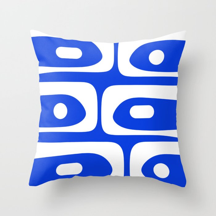 Mid Century Modern Royal Blue Piquet Bold Minimal Abstract Throw Pillow Gallery Image 6