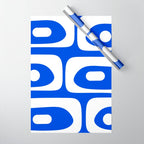 Mid Century Modern Royal Blue Piquet Bold Minimal Abstract Wrapping Paper Gallery Image 1