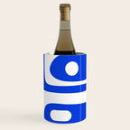 Mid Century Modern Royal Blue Piquet Bold Minimal Abstract Wine Chiller Gallery Image 3