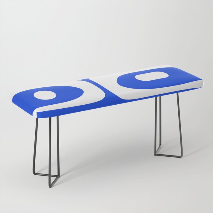 Mid Century Modern Royal Blue Piquet Bold Minimal Abstract Bench Gallery Image 1
